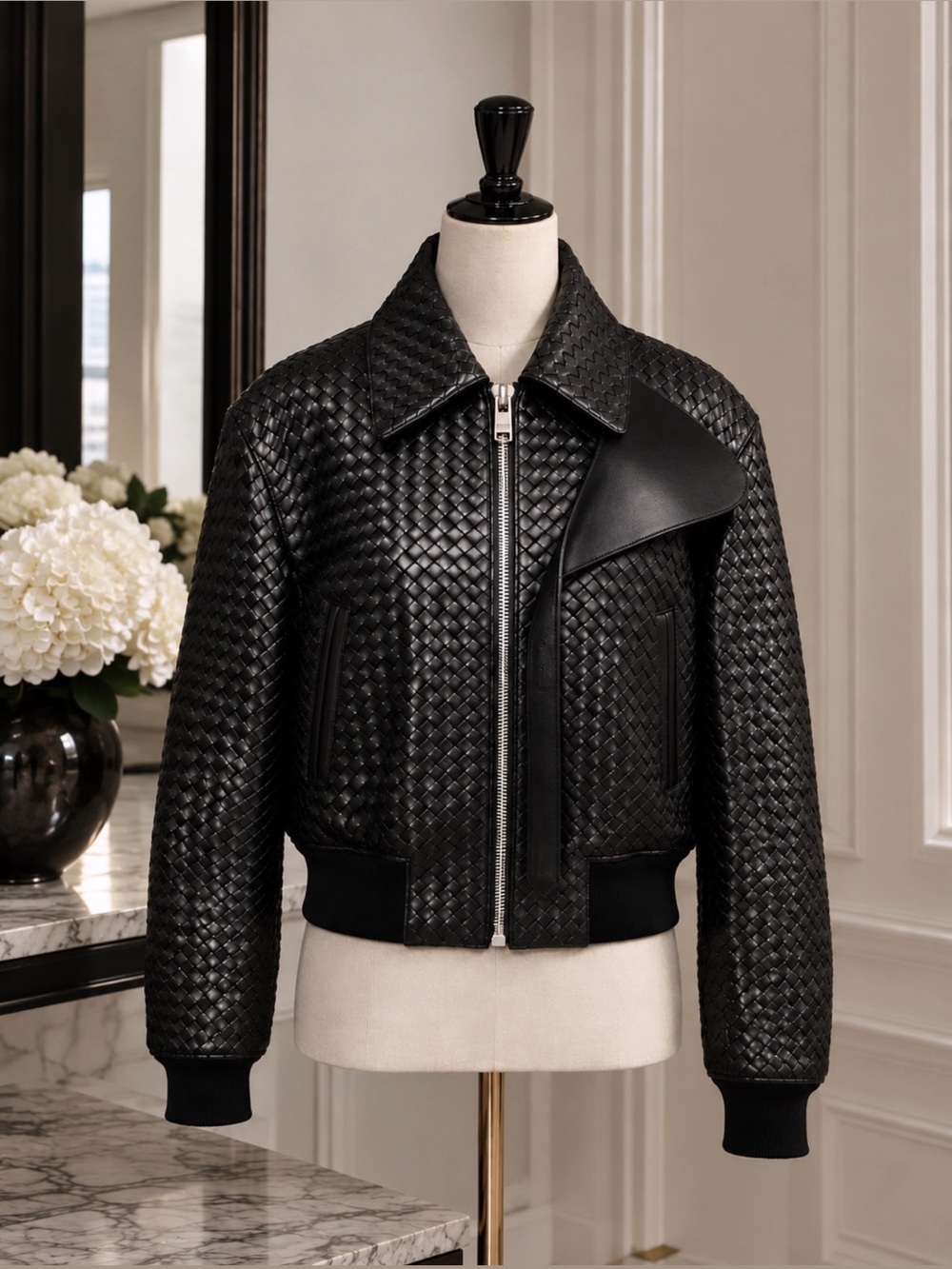 Bottega Veneta Intrecciato Leather Jacket